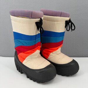 Vintage 80's Rainbow Moon Boots Retro Snow Boots Womens Size 7-8 Made Korea